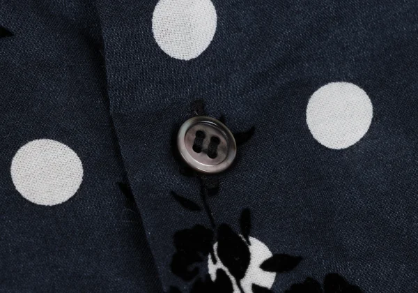 tricot COMME des GARCONS Floral Flocky Printed Dot Back Open Blouse K-165478_014