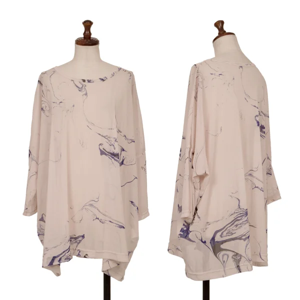 Y's Poly Graphic Printed Mesh Top Pink 2 K-165482_001