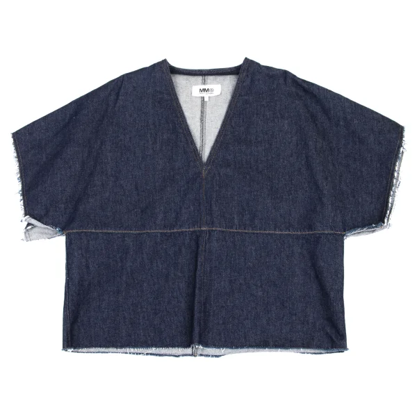 MM6 MAISON MARGIELA Cut Off Design V Neck Denim Blouse K-165484_002