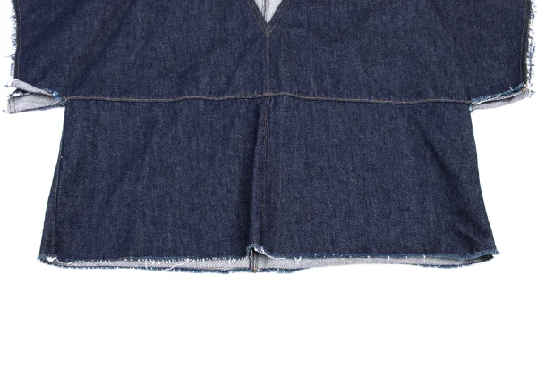 MM6 MAISON MARGIELA Cut Off Design V Neck Denim Blouse K-165484_006