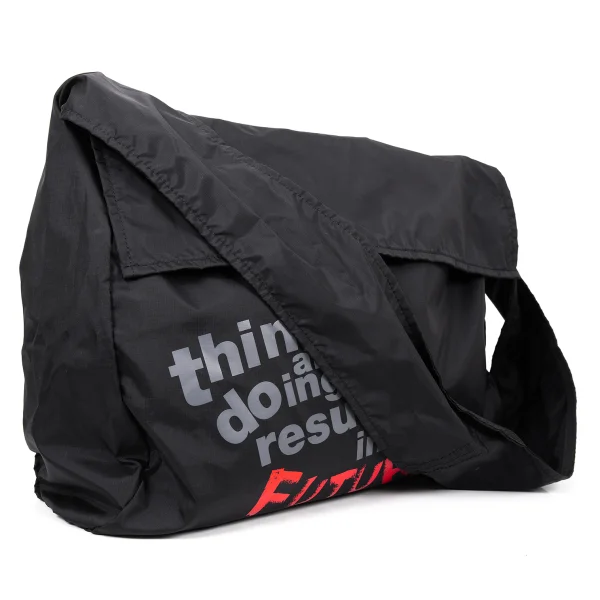 COMME des GARCONS Message Print Nylon Messenger Bag Black  K-165486_001