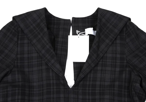 tao Linen Blend Checked Sailor Collar Jumpsuit K-165488_004