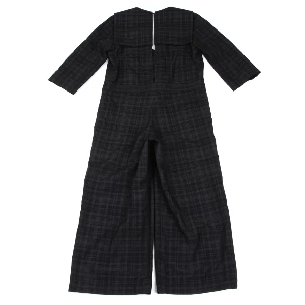 tao Linen Blend Checked Sailor Collar Jumpsuit K-165488_012