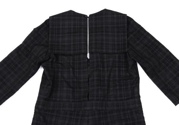 tao Linen Blend Checked Sailor Collar Jumpsuit K-165488_013