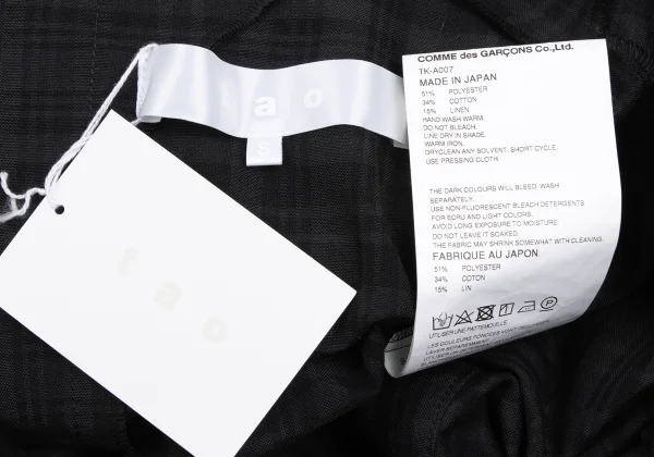 tao Linen Blend Checked Sailor Collar Jumpsuit K-165488_017