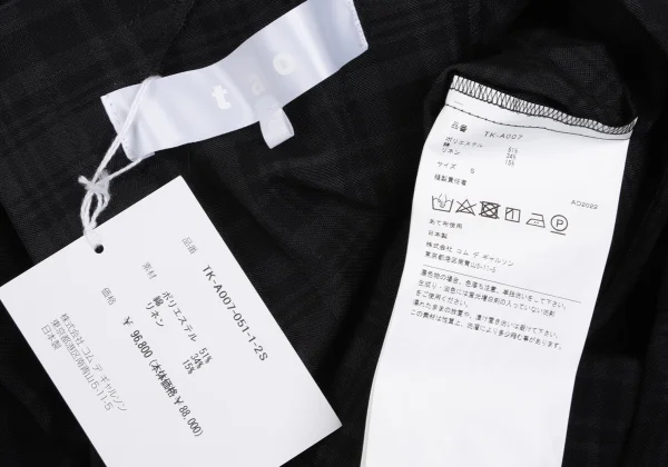 tao Linen Blend Checked Sailor Collar Jumpsuit K-165488_018