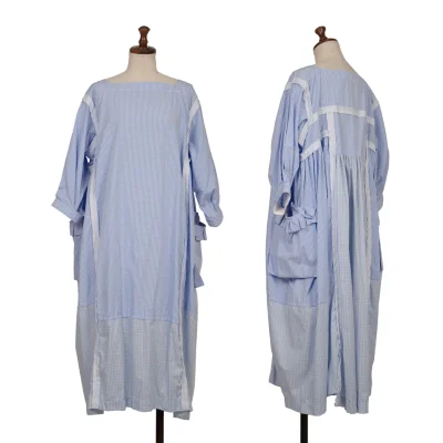 tao Stripe Outseam Switching Check Dress