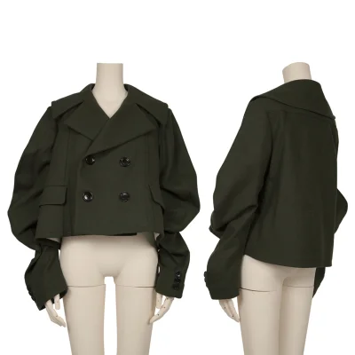 tricot COMME des GARCONS Wool Blend Curve Sleeve Short Jacket