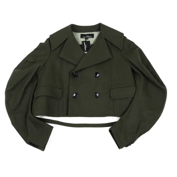 tricot COMME des GARCONS Wool Blend Curve Sleeve Short Jacket K-165490_002