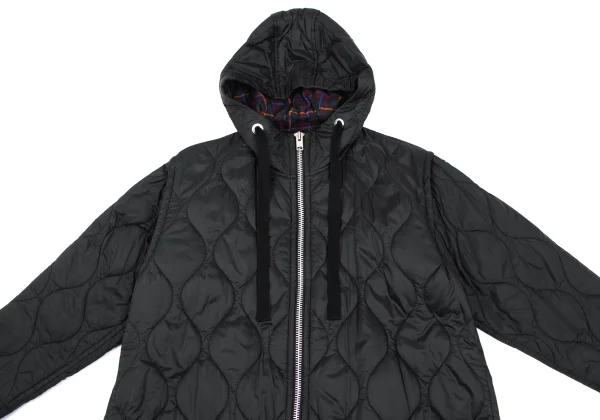 tricot COMME des GARCONS Detachable Sleeve Quilted Hoodie Coat K-165493_003