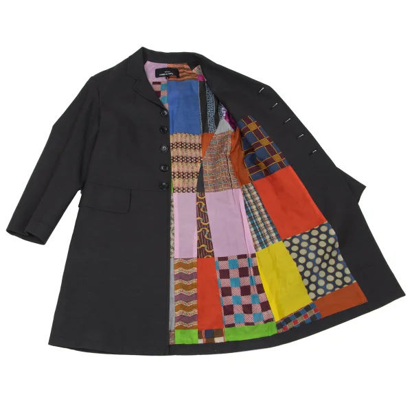 tricot COMME des GARCONS Cotton Blend Crazy Pattern Lining Coat Grey S K-165495_001