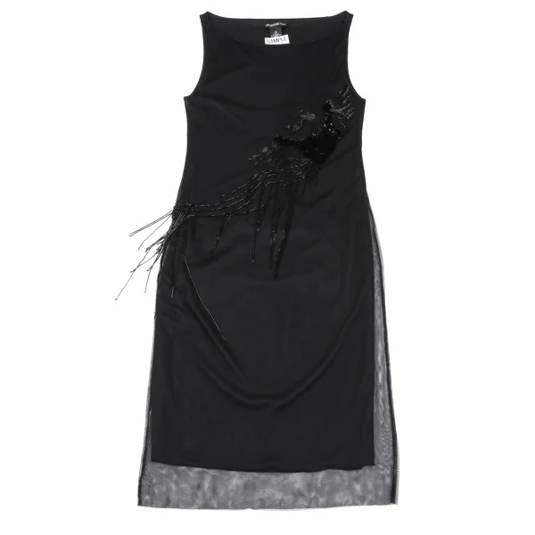 VIVIENNETAM Phoenix Beaded Mesh Sleeveless Dress K-165501_002