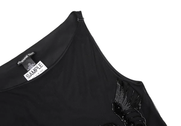 VIVIENNETAM Phoenix Beaded Mesh Sleeveless Dress K-165501_006