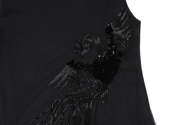 VIVIENNETAM Phoenix Beaded Mesh Sleeveless Dress K-165501_008