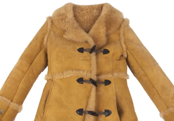 VIVIENNETAM Floral Embroidery Toggle Button Mouton Coat K-165502_003