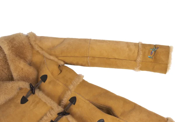 VIVIENNETAM Floral Embroidery Toggle Button Mouton Coat K-165502_006