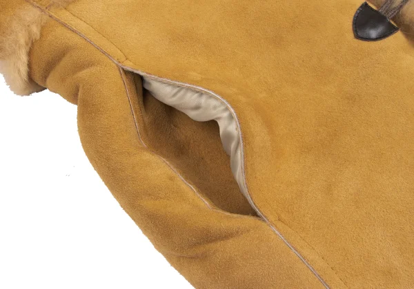 VIVIENNETAM Floral Embroidery Toggle Button Mouton Coat K-165502_010