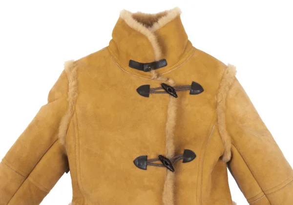 VIVIENNETAM Floral Embroidery Toggle Button Mouton Coat K-165502_013