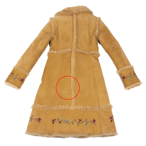 VIVIENNETAM Floral Embroidery Toggle Button Mouton Coat K-165502_015