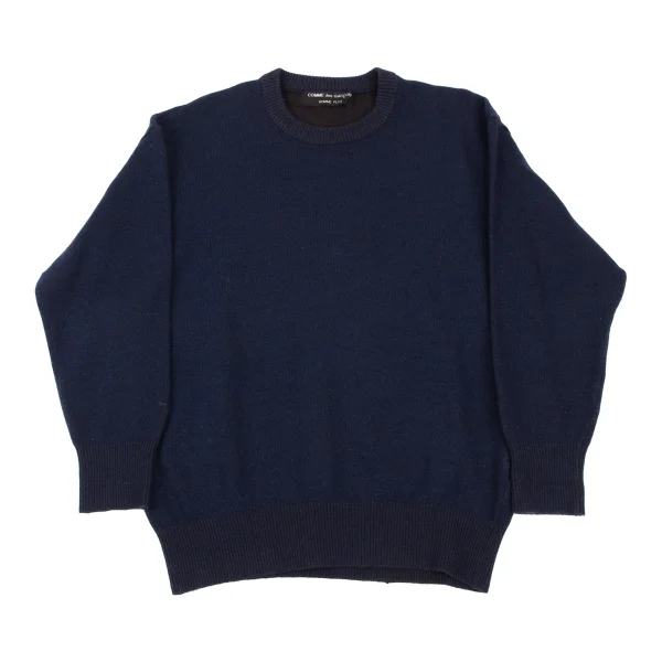 COMME des GARCONS HOMME PLUS Wool Nylon Knit Sweater Navy M K-165506_001