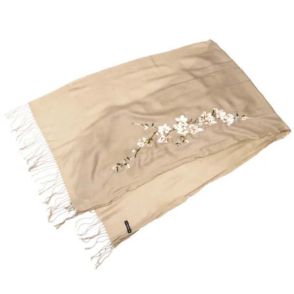 VIVIENNETAM Floral Embroidery Fringe Stole K-165507_002