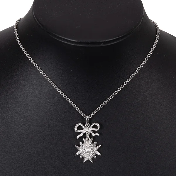 Vivienne Westwood Orb Ribbon Necklace Silver  K-165521_001