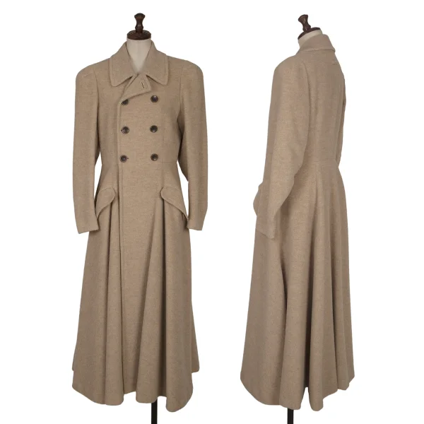 Jean Paul GAULTIER CLASSIQUE Shaggy Wool Double Coat Beige 40 K-165527_001
