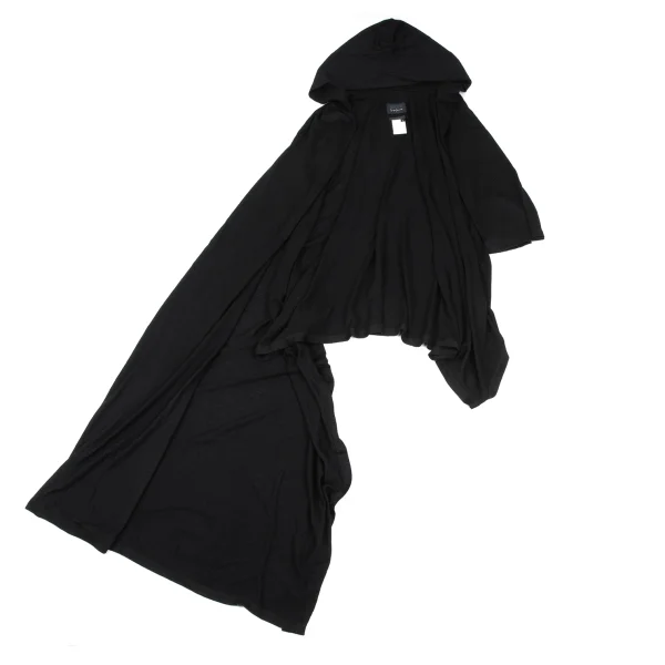 REGULATION yohji yamamoto Asymmetrical Wool Hooded Poncho K-165536_002