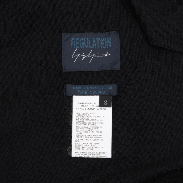 REGULATION yohji yamamoto Asymmetrical Wool Hooded Poncho K-165536_012