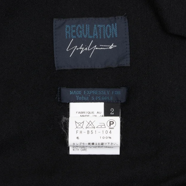 REGULATION yohji yamamoto Asymmetrical Wool Hooded Poncho K-165536_013