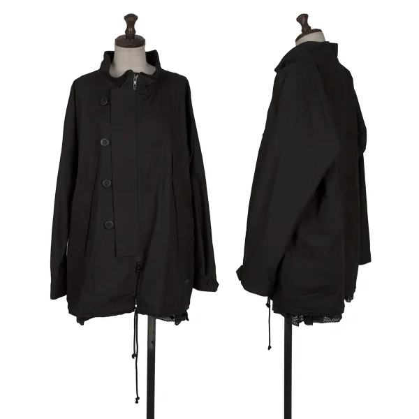 REGULATION yohji yamamoto Lace Layered Field Jacket Black 2 K-165537_001
