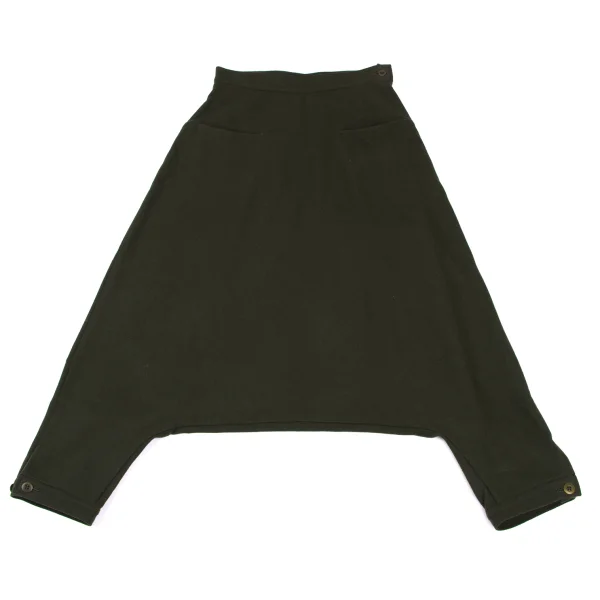 REGULATION yohji yamamoto Wool Melton Dropped Crotch Pants Khaki 1 K-165538_001