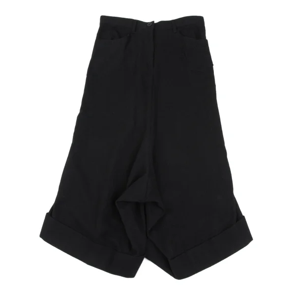REGULATION yohji yamamoto Blended Wool Dropped Crotch Pants Black 2 K-165541_001