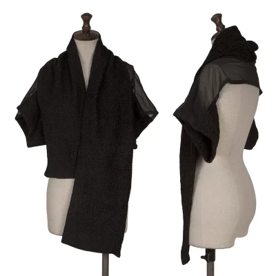 Yohji Yamamoto NOIR Mesh Switching Waffle Knit Bolero