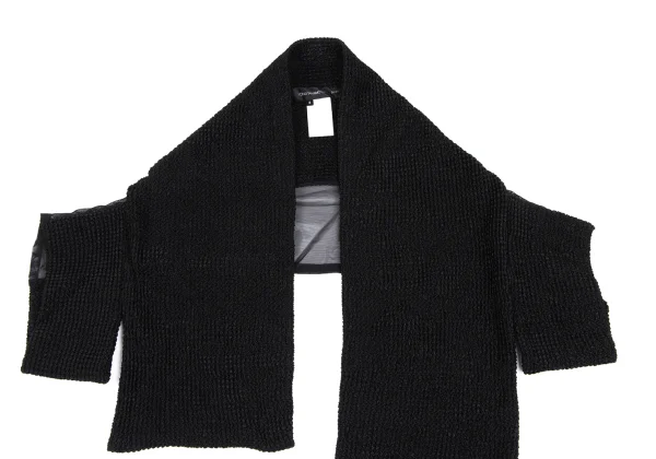 Yohji Yamamoto NOIR Mesh Switching Waffle Knit Bolero K-165545_003