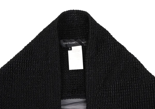 Yohji Yamamoto NOIR Mesh Switching Waffle Knit Bolero K-165545_004