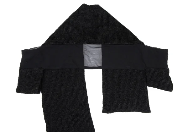 Yohji Yamamoto NOIR Mesh Switching Waffle Knit Bolero K-165545_009