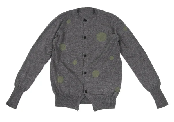 Yohji Yamamoto NOIR Wool Cotton Dot Jacquard Cardigan K-165546_002