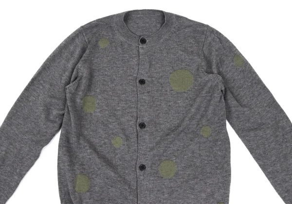 Yohji Yamamoto NOIR Wool Cotton Dot Jacquard Cardigan K-165546_003