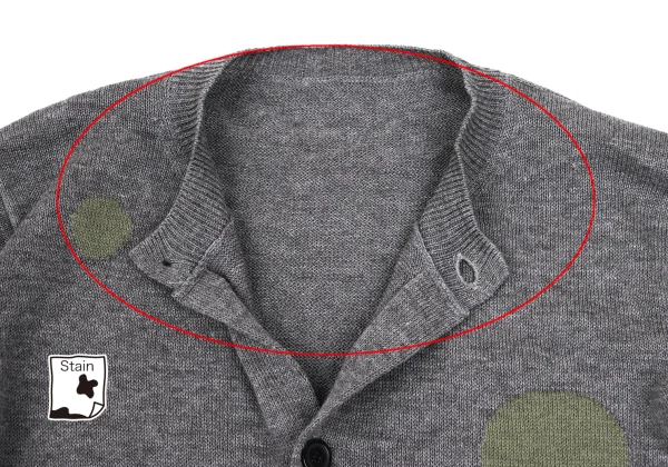 Yohji Yamamoto NOIR Wool Cotton Dot Jacquard Cardigan K-165546_005