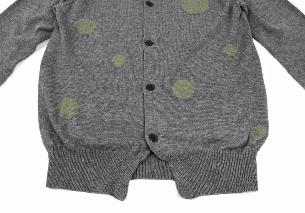 Yohji Yamamoto NOIR Wool Cotton Dot Jacquard Cardigan K-165546_009