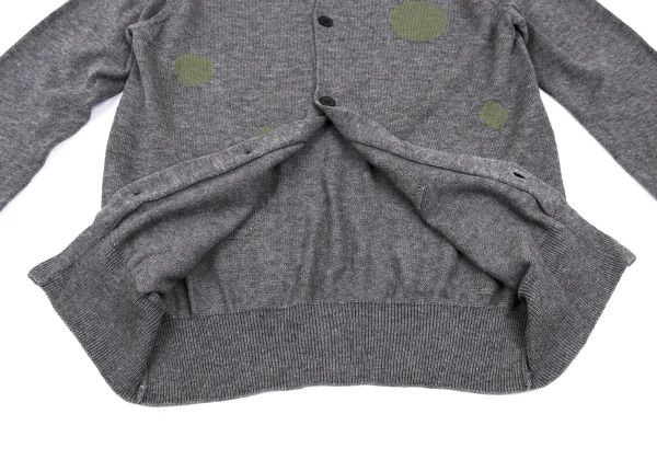 Yohji Yamamoto NOIR Wool Cotton Dot Jacquard Cardigan K-165546_010