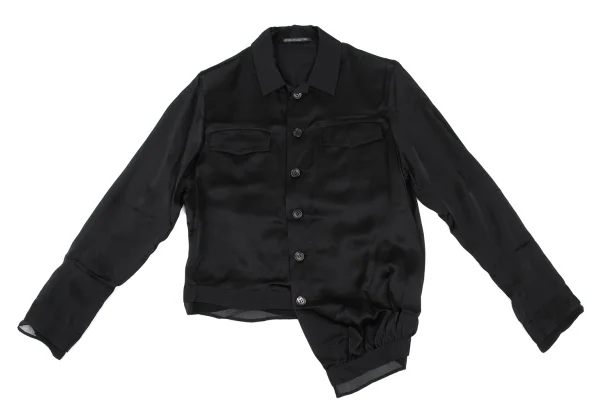 Yohji Yamamoto NOIR Silk Asymmetry Shirt K-165549_002