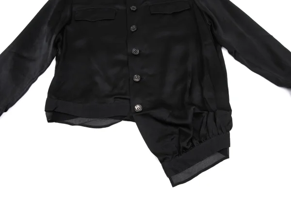 Yohji Yamamoto NOIR Silk Asymmetry Shirt K-165549_009