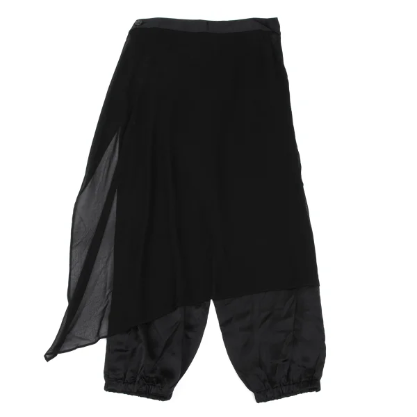 Yohji Yamamoto NOIR Silk Chiffon Skirt Design Cupra Pants K-165550_002
