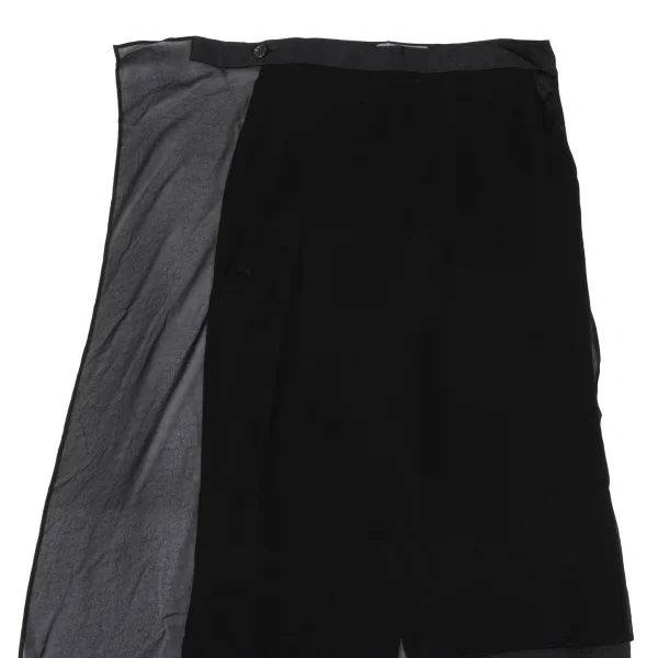 Yohji Yamamoto NOIR Silk Chiffon Skirt Design Cupra Pants K-165550_004