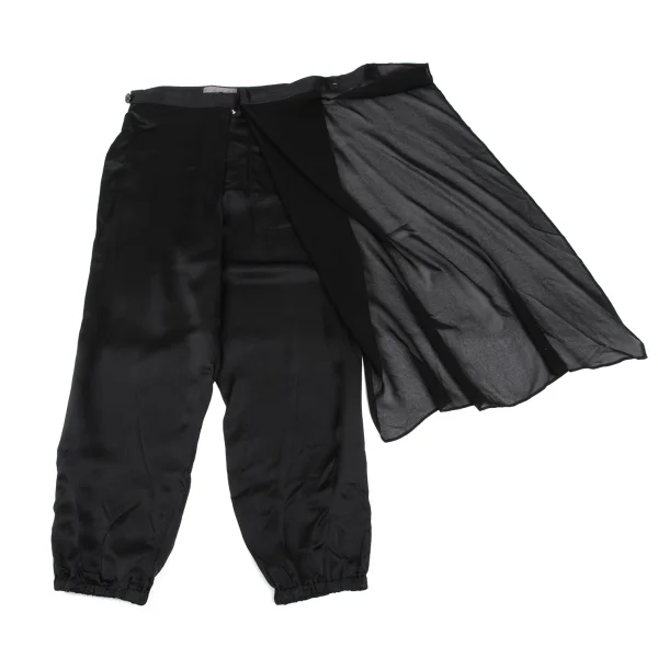 Yohji Yamamoto NOIR Silk Chiffon Skirt Design Cupra Pants K-165550_009