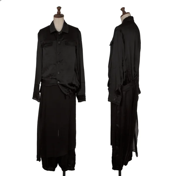Yohji Yamamoto NOIR Silk Chiffon Skirt Design Cupra Pants K-165550_016