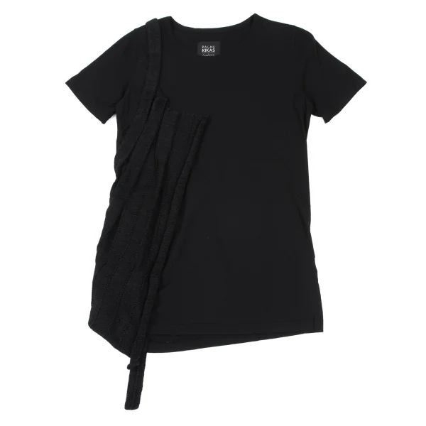 RAGNE KIKAS Yohji Yamamoto Knit Switching Design T-shirt Black 2 K-165554_001