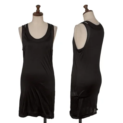 Yohji Yamamoto FEMME Silk Layered Cotton Long Tank Top